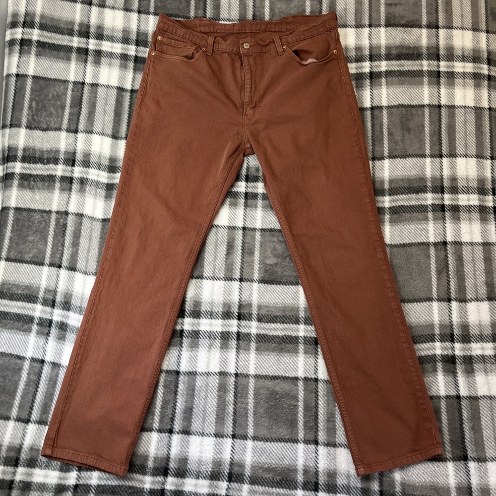 Levi's 511 Slim Fit Jeans Mens 38x32 Rust Red Denim Stretch Slim Straight W36L32 - Picture 4 of 12